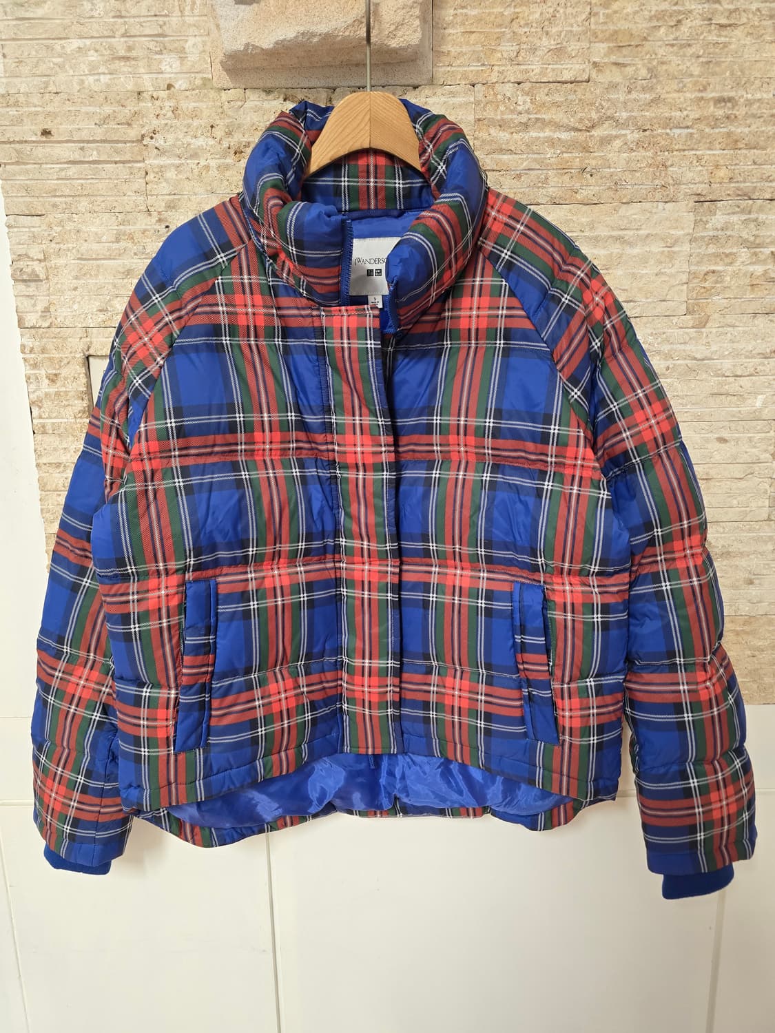 유니클로 JW앤더슨 체크 다운 패딩 점퍼 S 상품이미지1