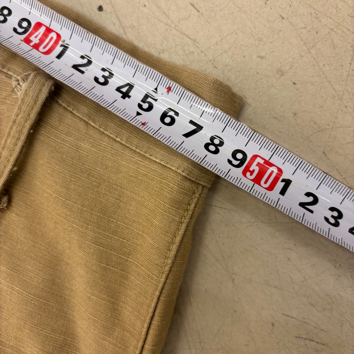 빈티지 베이지 와이드 코튼 팬츠 상품이미지6