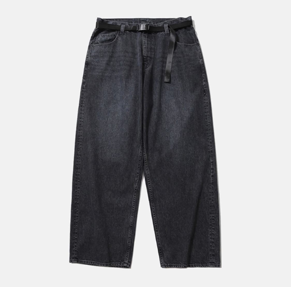 [2] 25AW 모이프 와이드 벨티드 6p 데님 청바지 스모키 인디고 상품이미지1