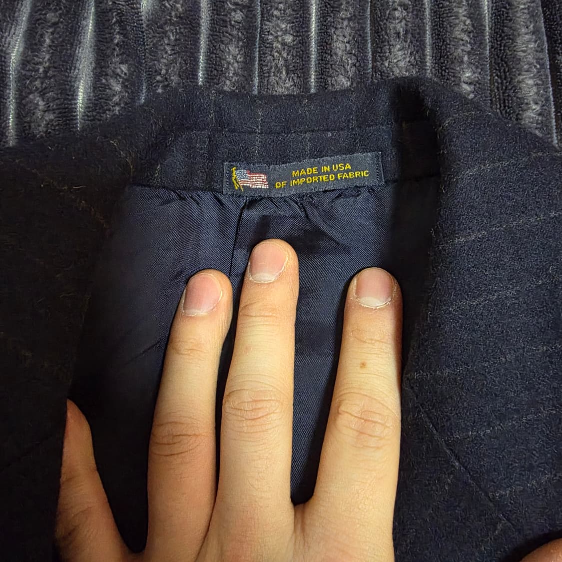 폴로 메이드 IN USA 울 스트라이프더블자켓 네이비 42L 상품이미지3