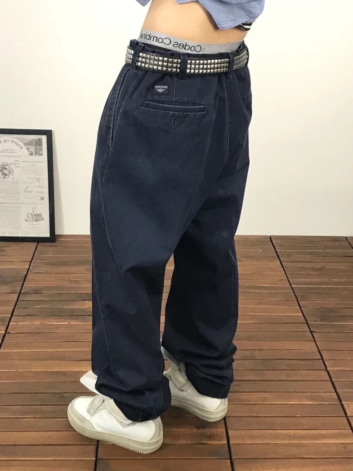 Dockers Navy Pleated Chino Pants 상품이미지1