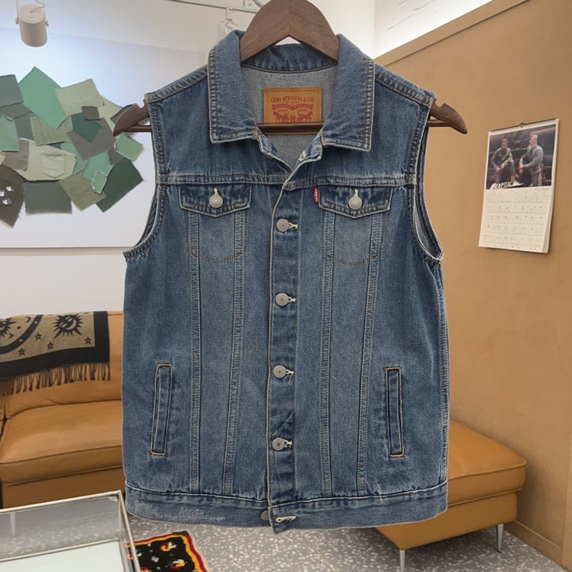 리바이스 올드스쿨 레트로 빈티지 데님 조끼 L C08398 상품이미지3