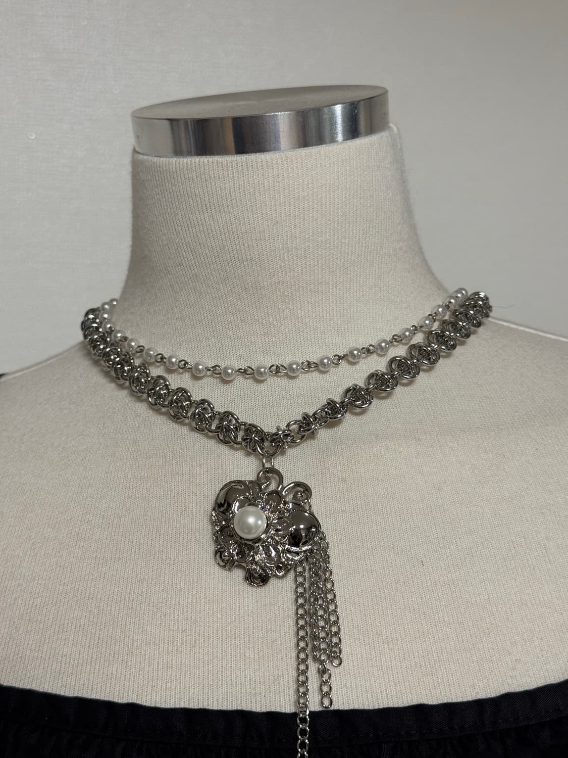 앤틱 오리엔탈 나비 진주 레이어드체인 목걸이 상품이미지8