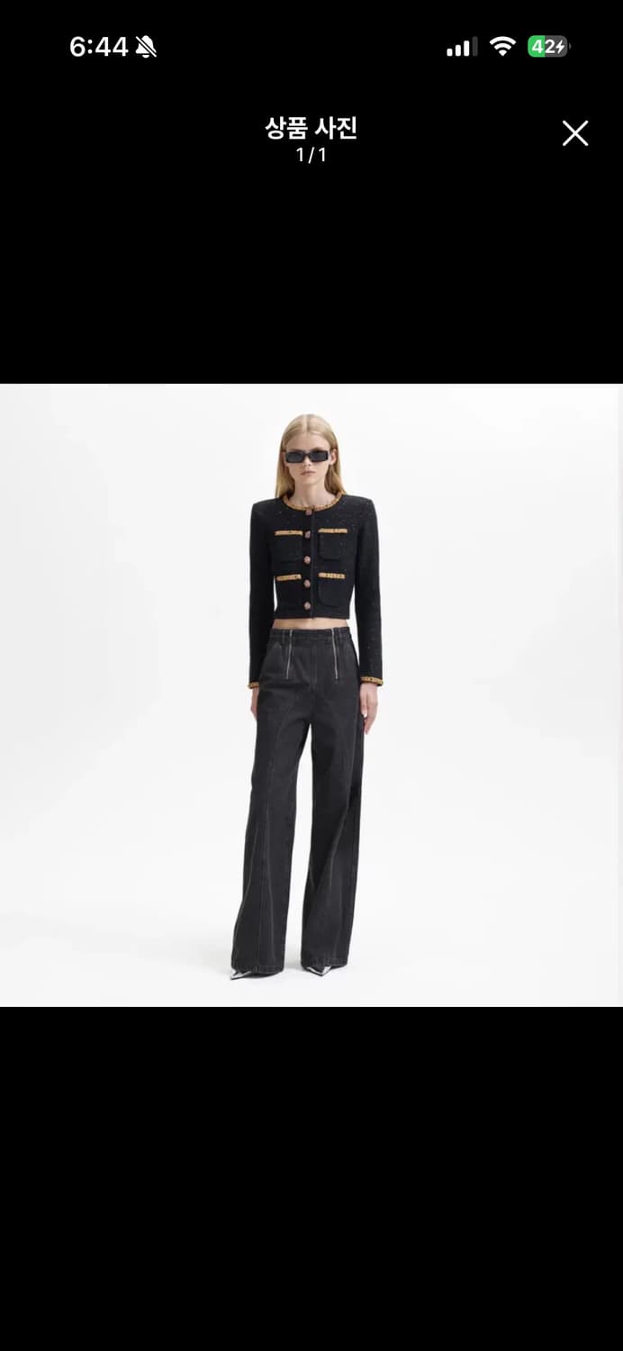 셀프포트레이트 블랙 시퀸 가디건 L 상품이미지1