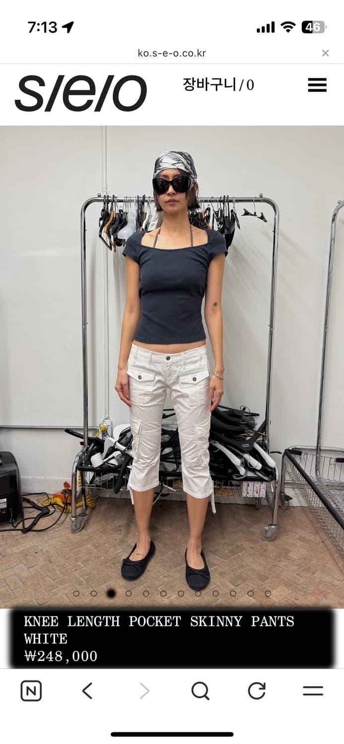 에스이오 KNEE POCKET SKINNY PANTS 카프리 팬츠 상품이미지1