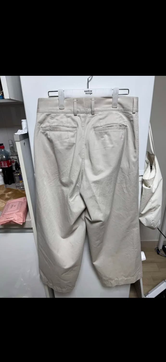 이얼즈어고 원턱 와이드 치노 원와치 아이보리 1사 s 상품이미지2