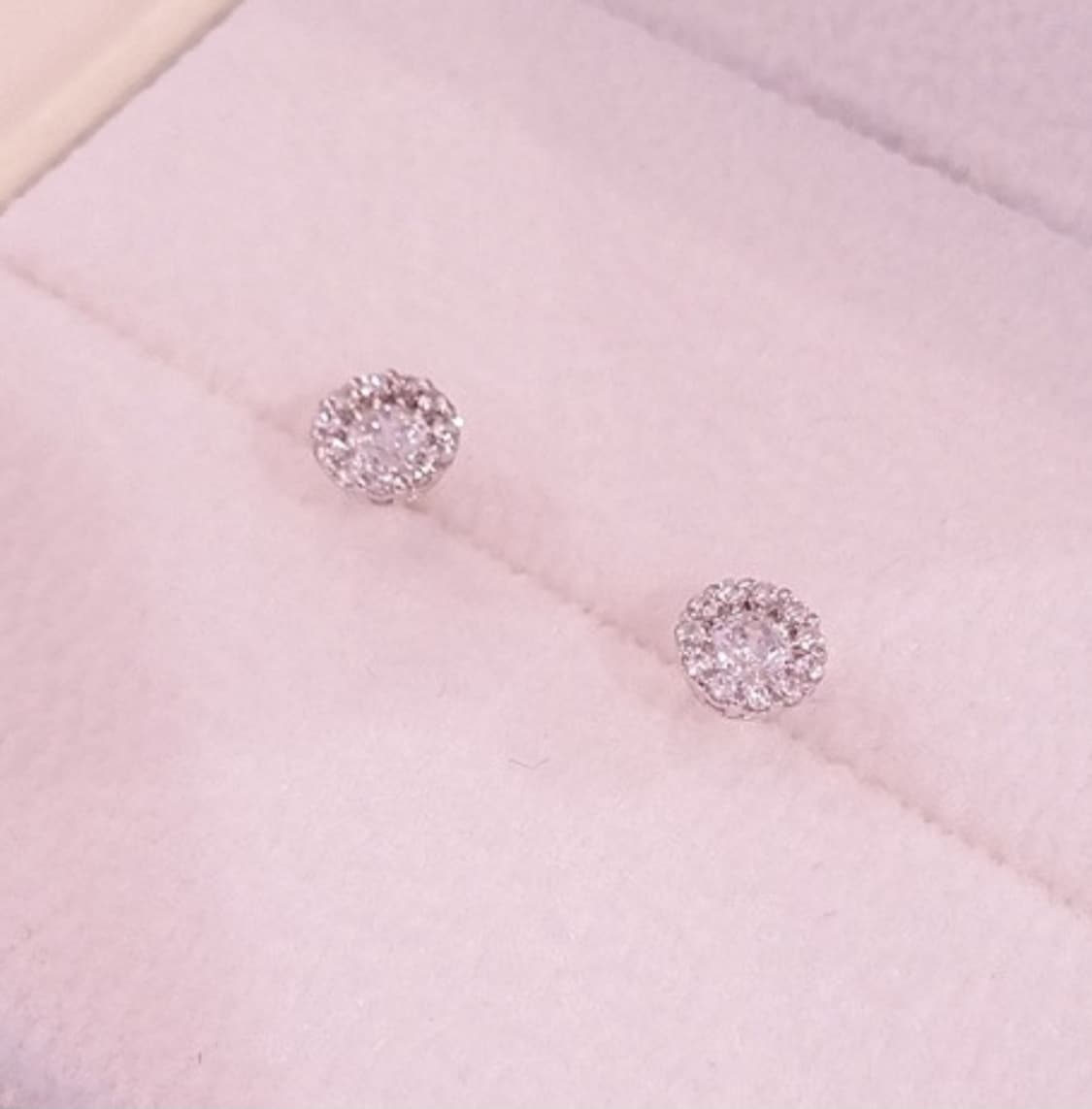 스톤헨지 스톤세팅 14k화이트골드 귀걸이 (세척완료) 상품이미지2