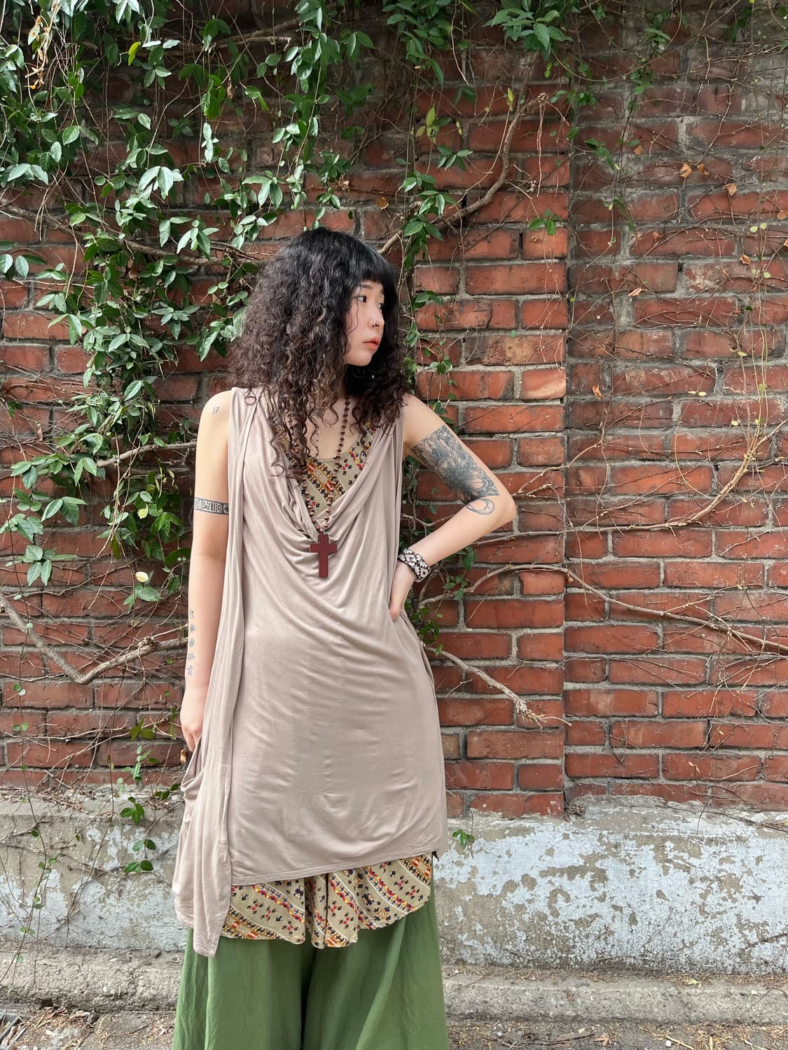 히피 보헤미안 시이드 포켓 미디 원피스 상품이미지3