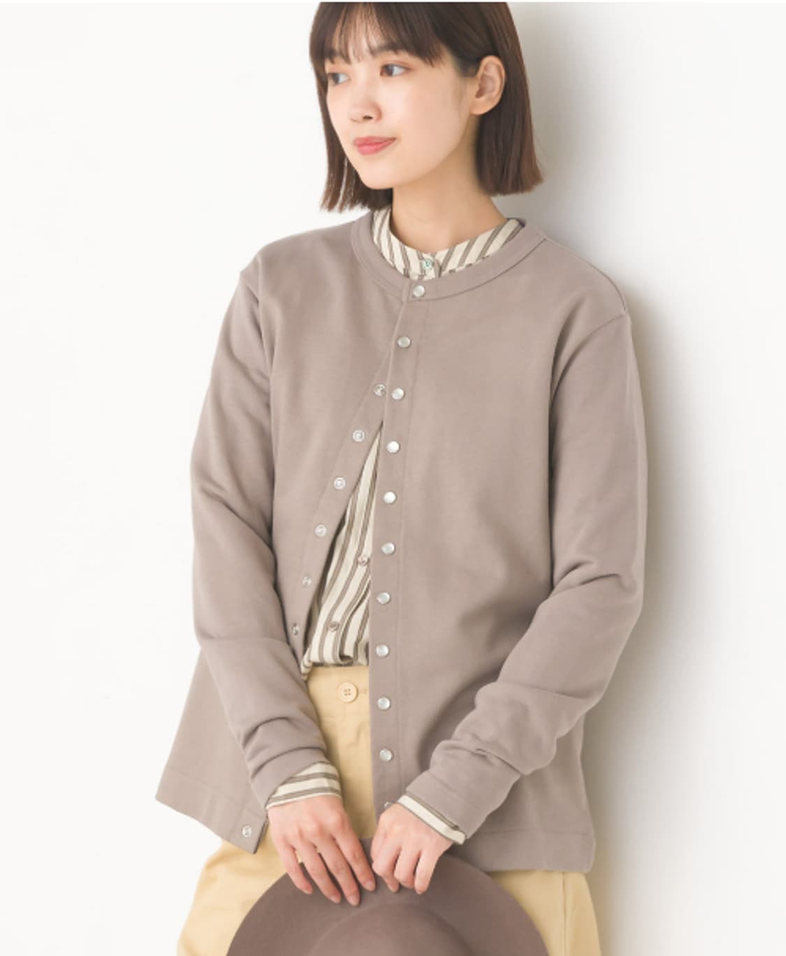 OMNES Sweat Snap Cardigan 상품이미지1