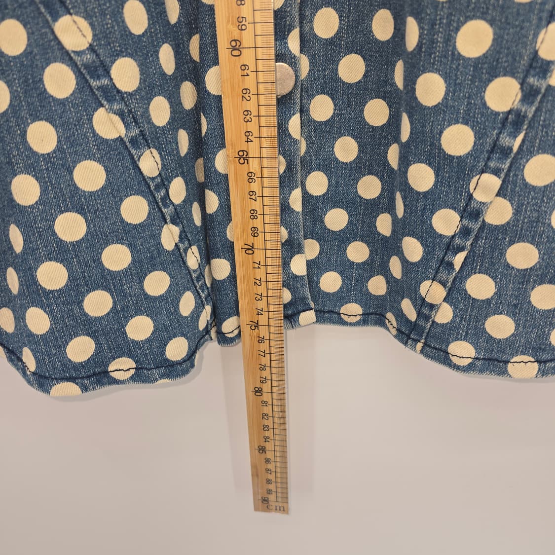 CONCORDANCE 데님 도트 롱 셔츠 블라우스 [B40369] 상품이미지3