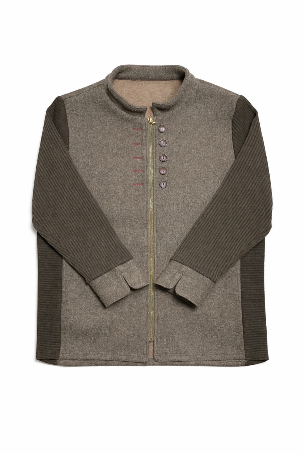 JPN 00s 일본 빈티지 Y2K 모리걸 울 믹스 집업 니트 가디건 상품이미지1