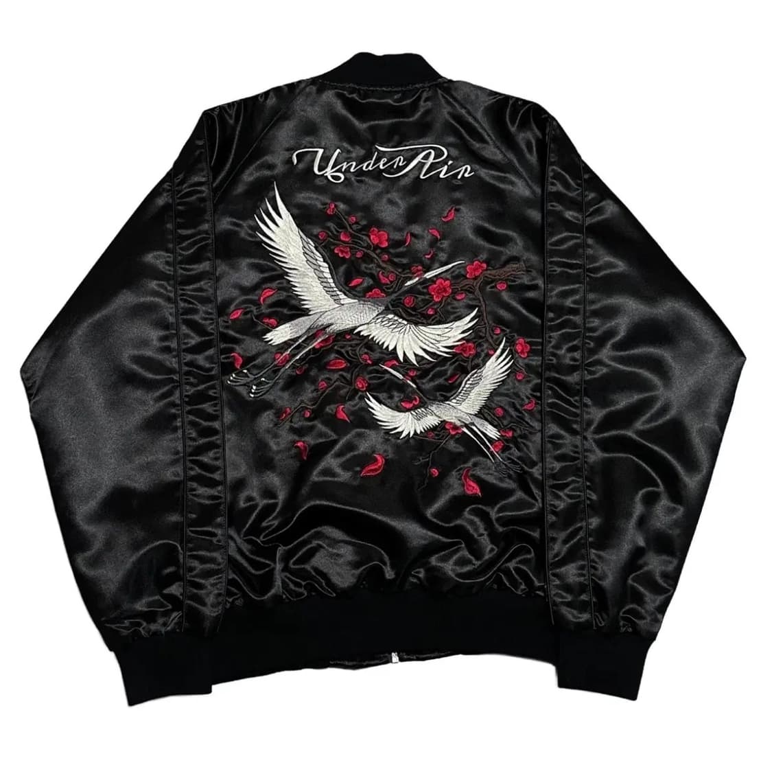 언더에어 underair 학 자수 스카쟌 블랙 상품이미지2