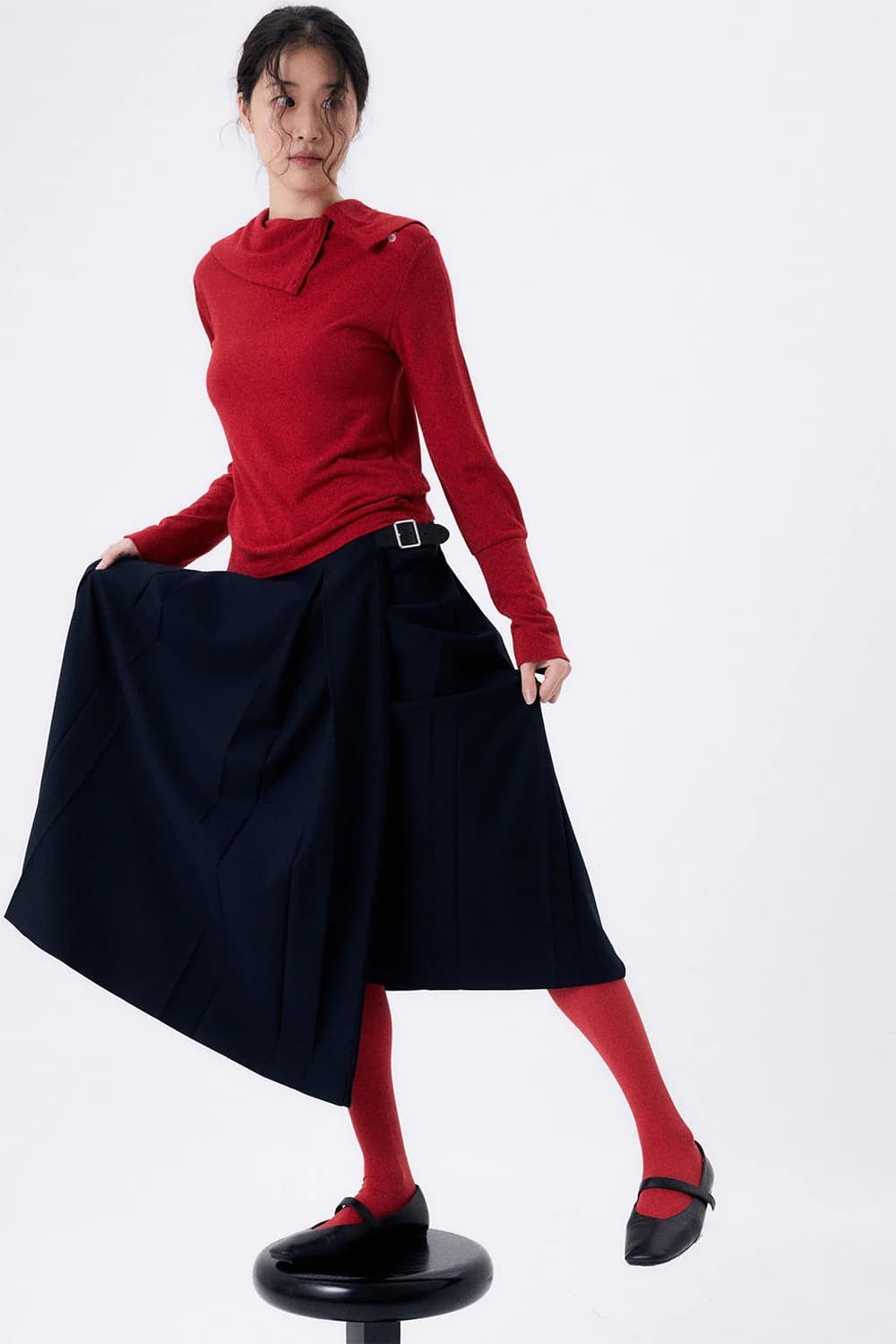 Halominium maxi pleated wrap skirt 상품이미지2