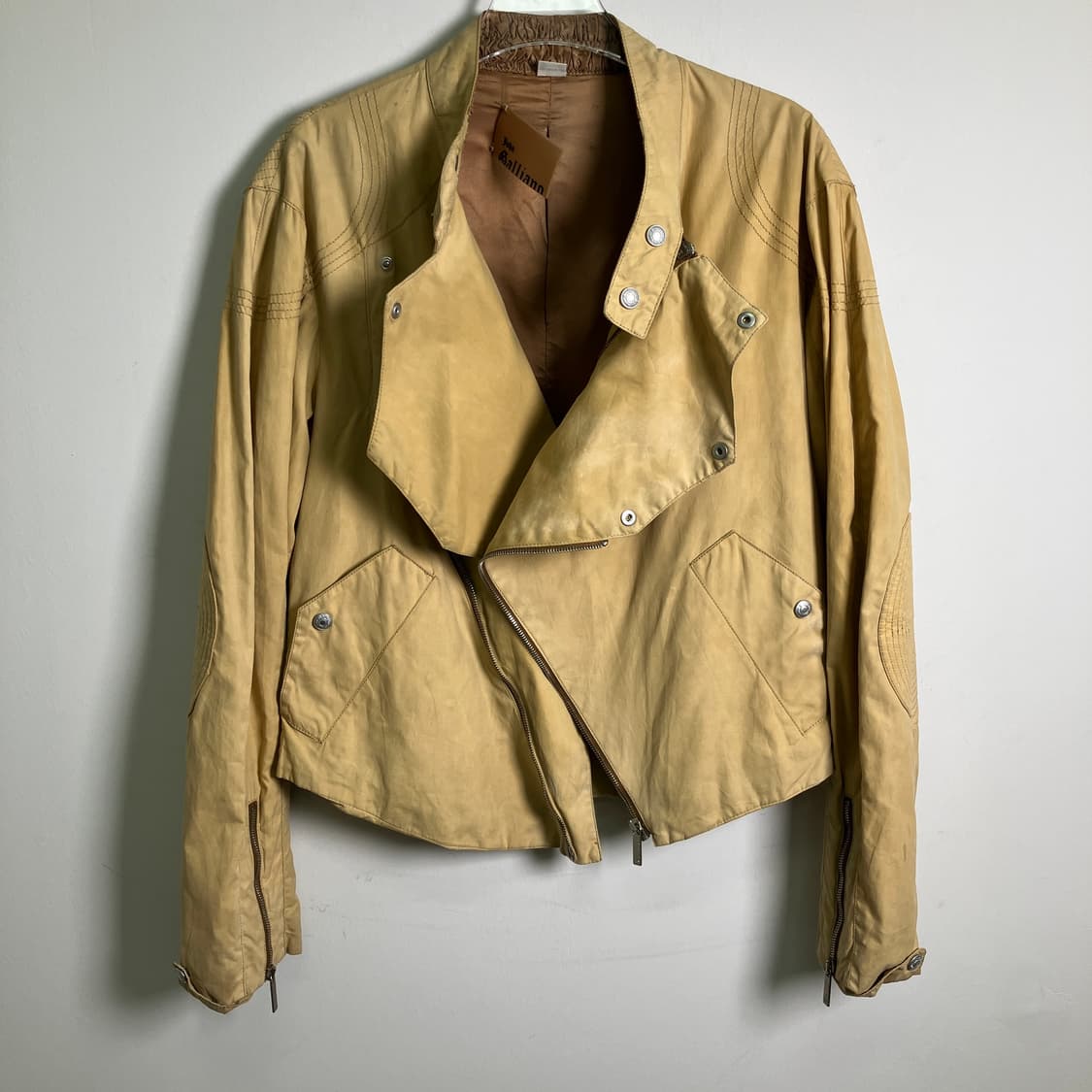 05SS 존 갈리아노 베이지 코튼 라이더 자켓 46 상품이미지6