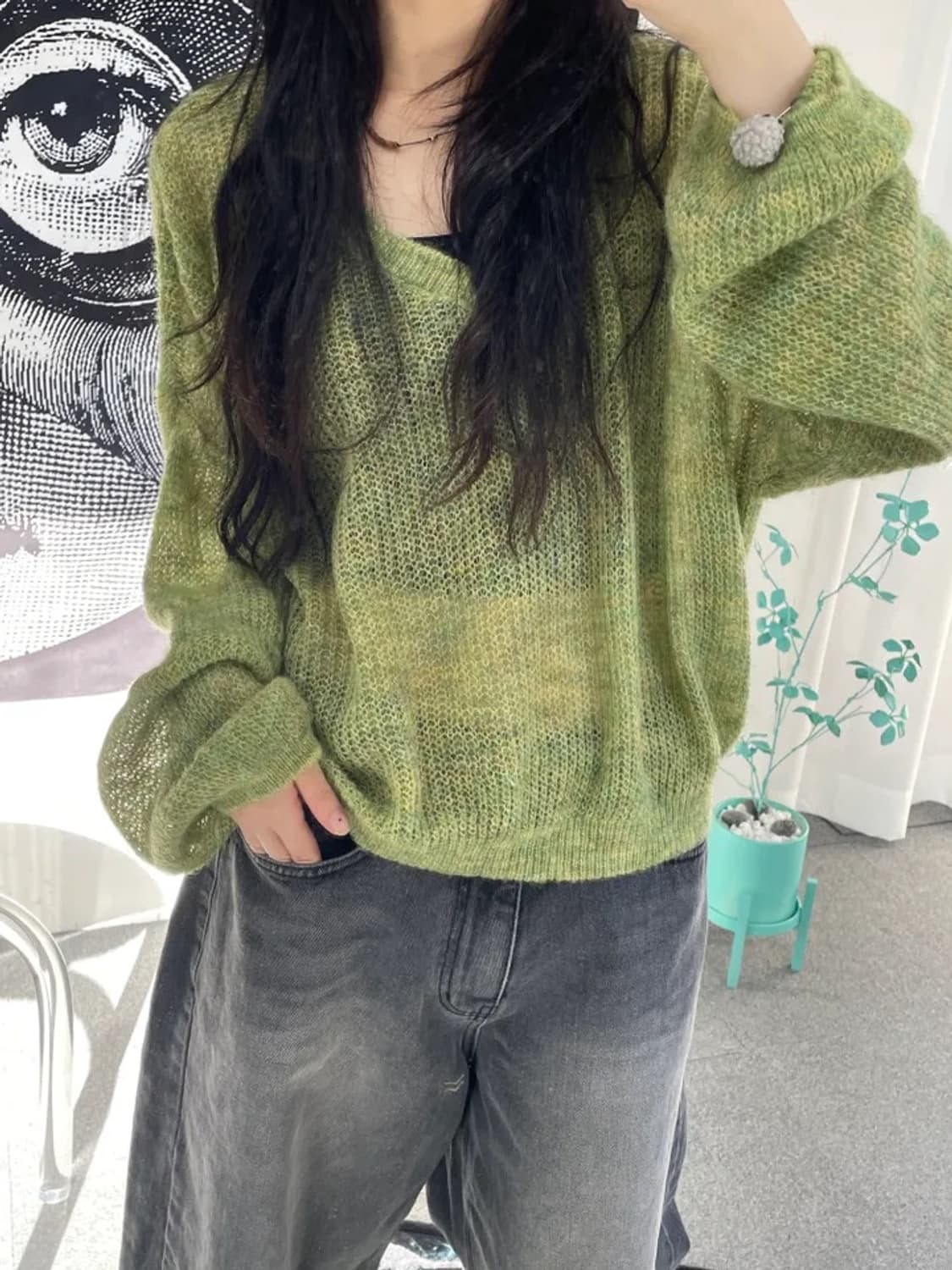 802 Cloud see-through knit 상품이미지1