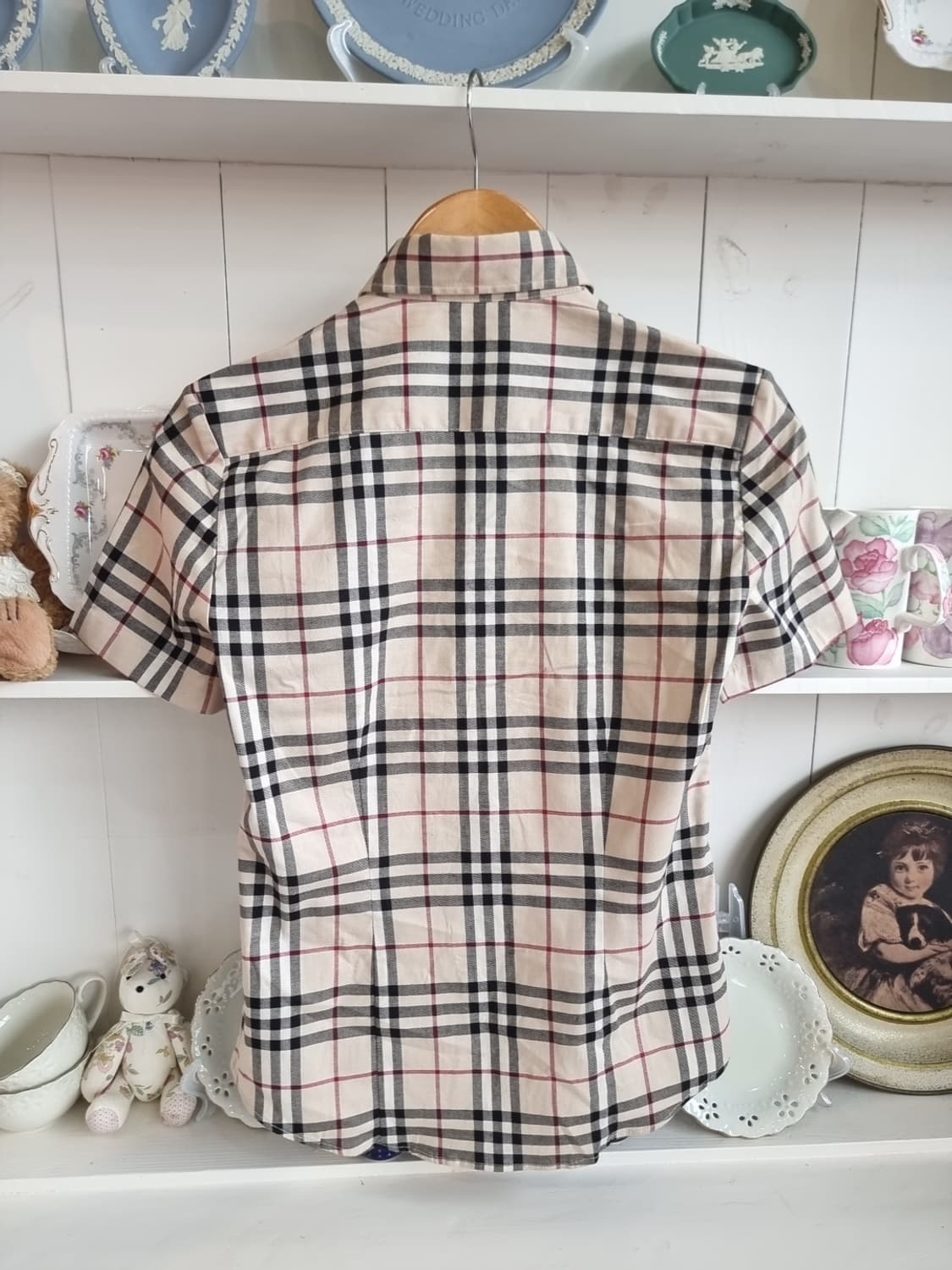 BURBERRY LONDON(버버리 런던) 여성 체크 반팔 셔츠. 상품이미지5