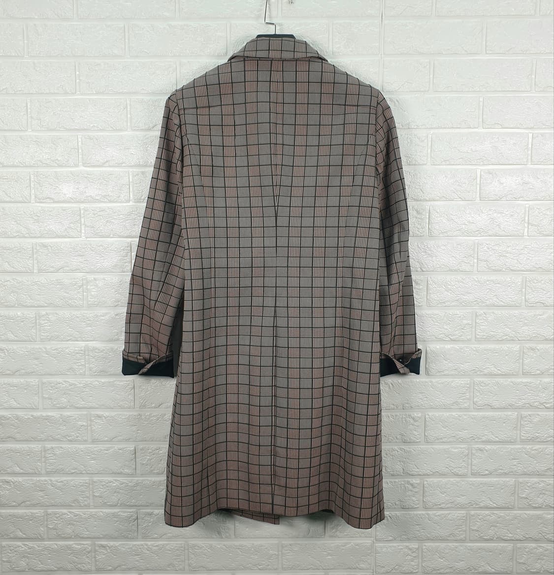 [66]미니멈 간절기 체크 롱 코트 상품이미지2