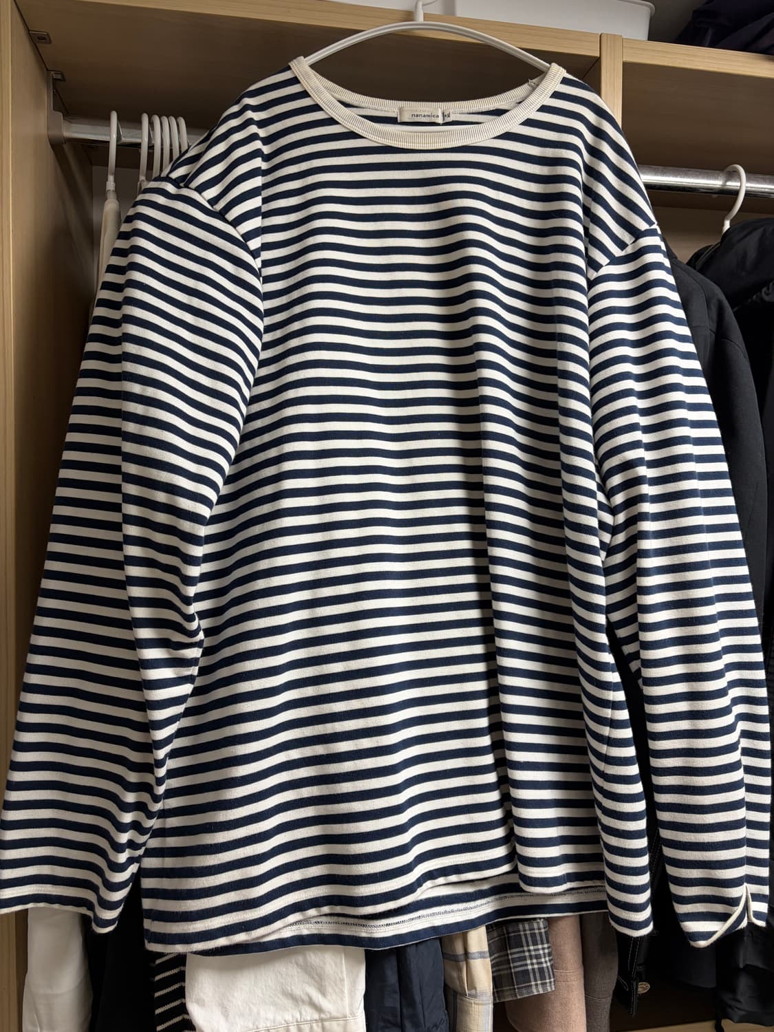 나나미카 스트라이프 롱슬리브  티셔츠 네이비 XL 상품이미지1