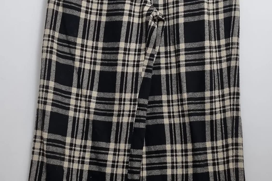 SEASONREASON 체크 와이드 팬츠 바지 코튼 100% 상품이미지4