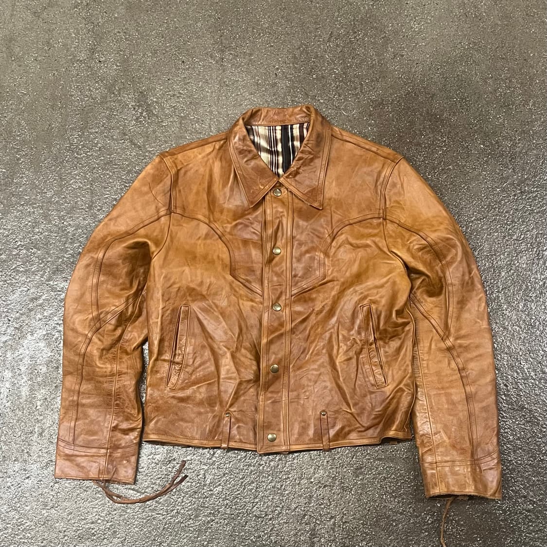 빈티지 웨스턴 레더 자켓 (100) 상품이미지7