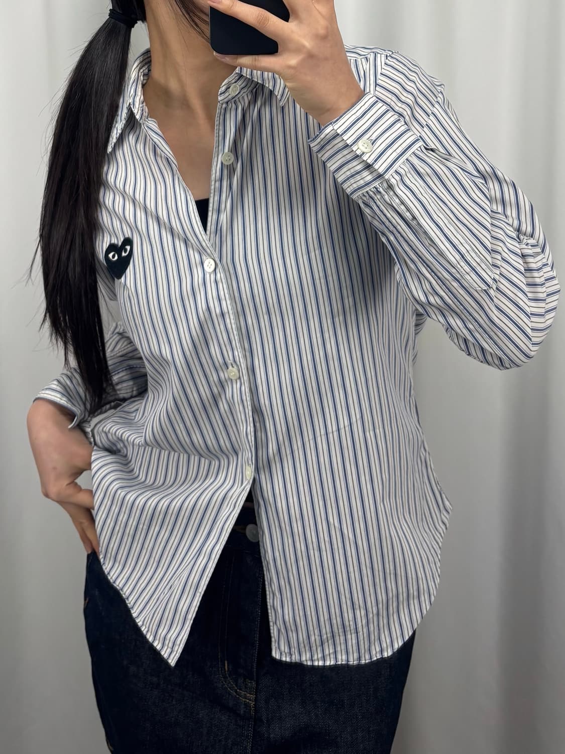 꼼데가르송 블루 스트라이프 셔츠 상품이미지2