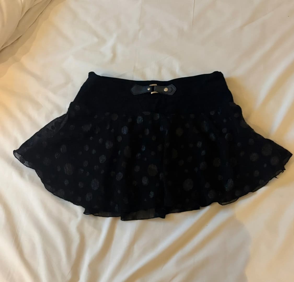 빈티지 갸루 펑크 와투케 도트 무늬 로우라이즈 스커트 상품이미지1