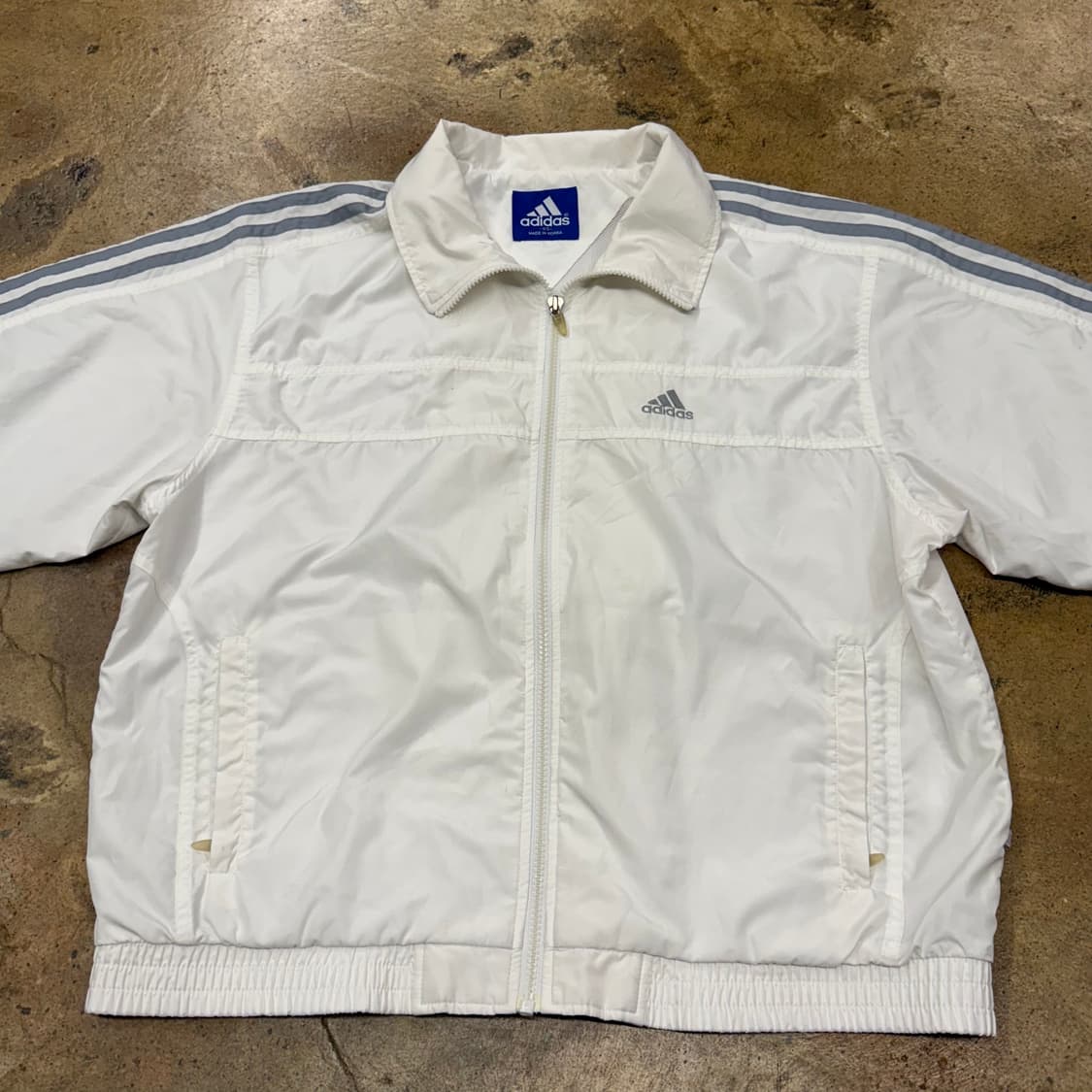 아디다스 화이트 그레이 흰실 바람막이 상품이미지3