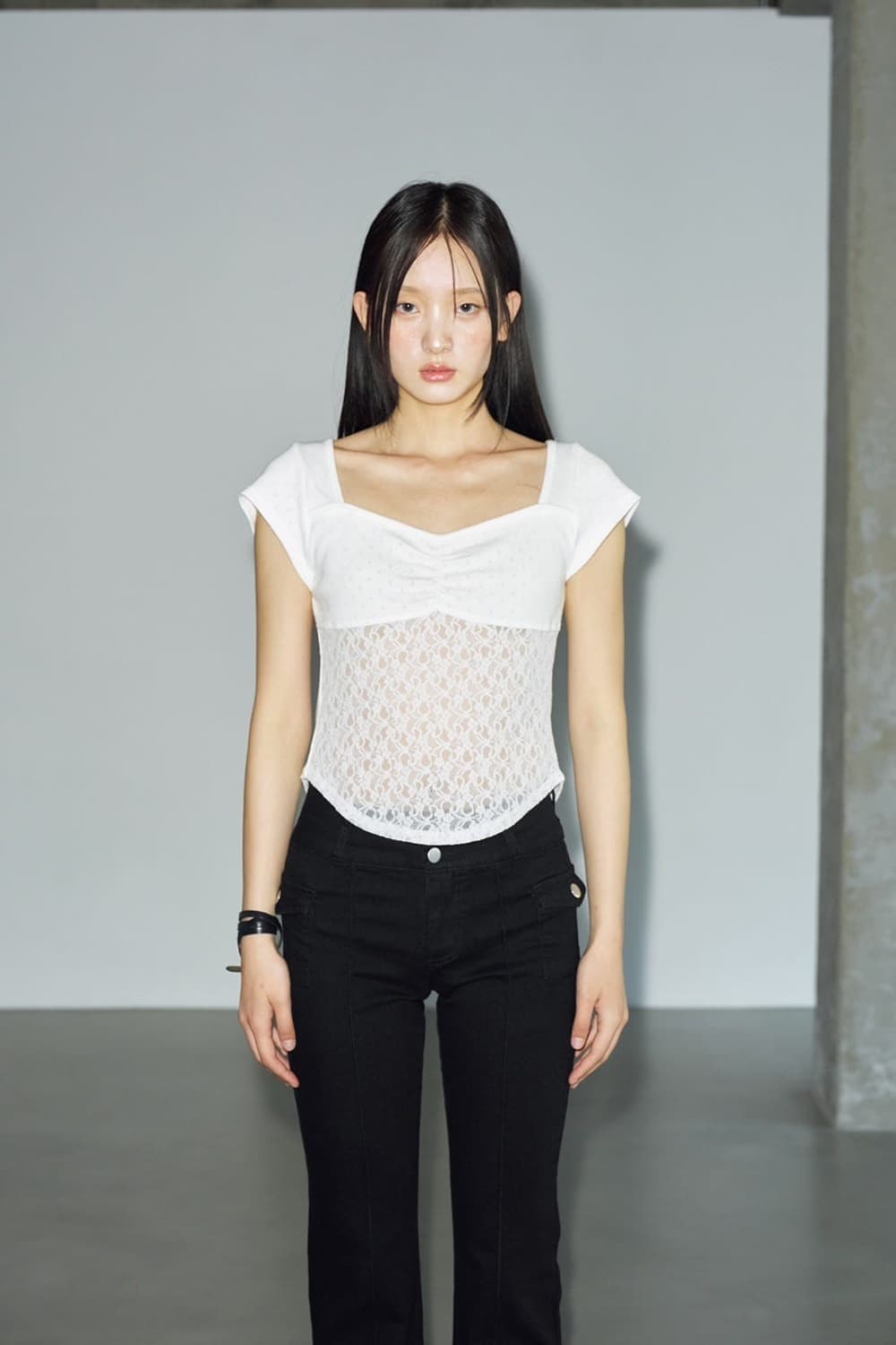 헬레네파리스 레이스 티셔츠, 미애 펄 레이스 초커 상품이미지2