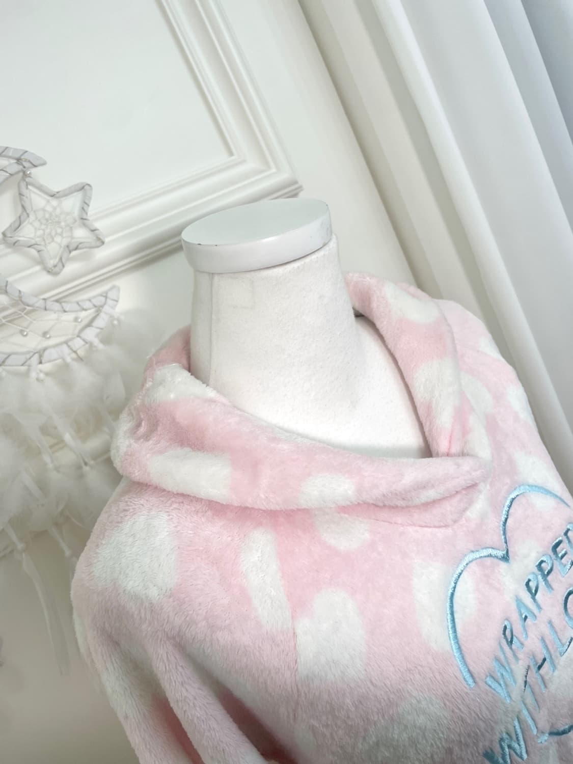 pink white heart  pattern cute homewear 상품이미지6