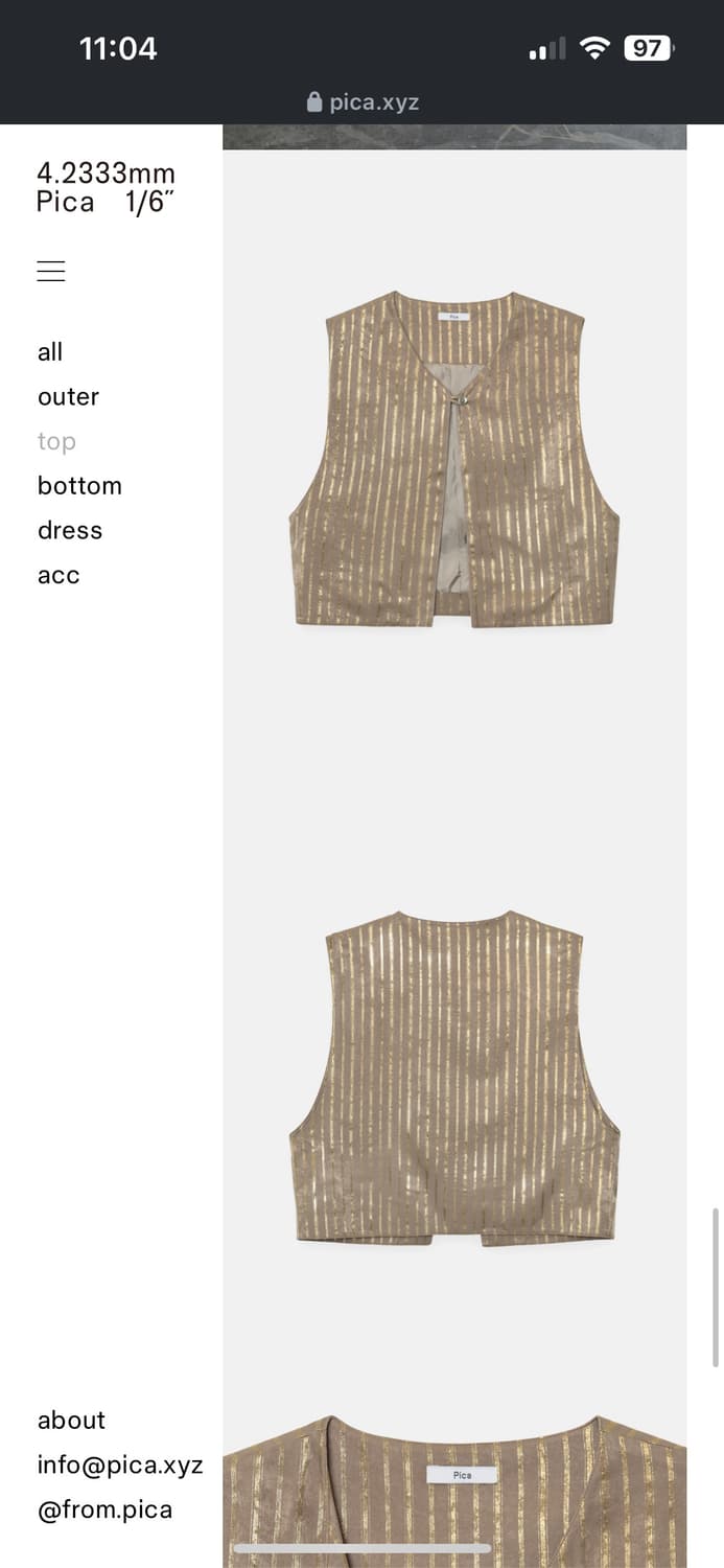Pica classic one button vest 상품이미지4