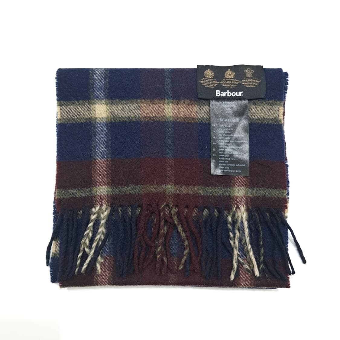 MX368 바버 버건디 & 네이비 클래식 타탄 100% 울 머플러 상품이미지6