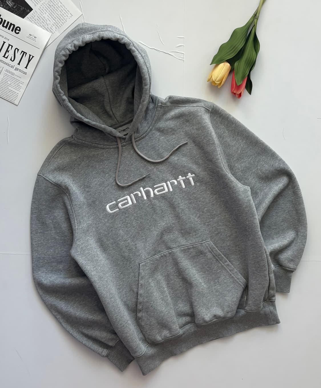 칼하트 WIP 스펠 로고 후드티 상품이미지1