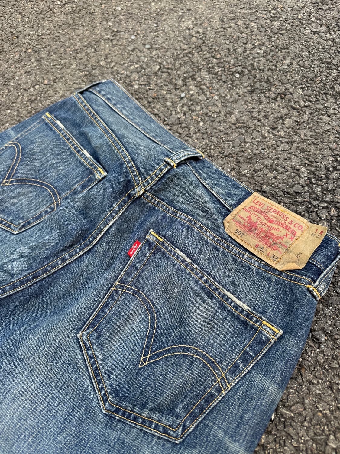 00‘s Levi’s 501 빈티지 워싱 컷팅 데님팬츠 상품이미지9