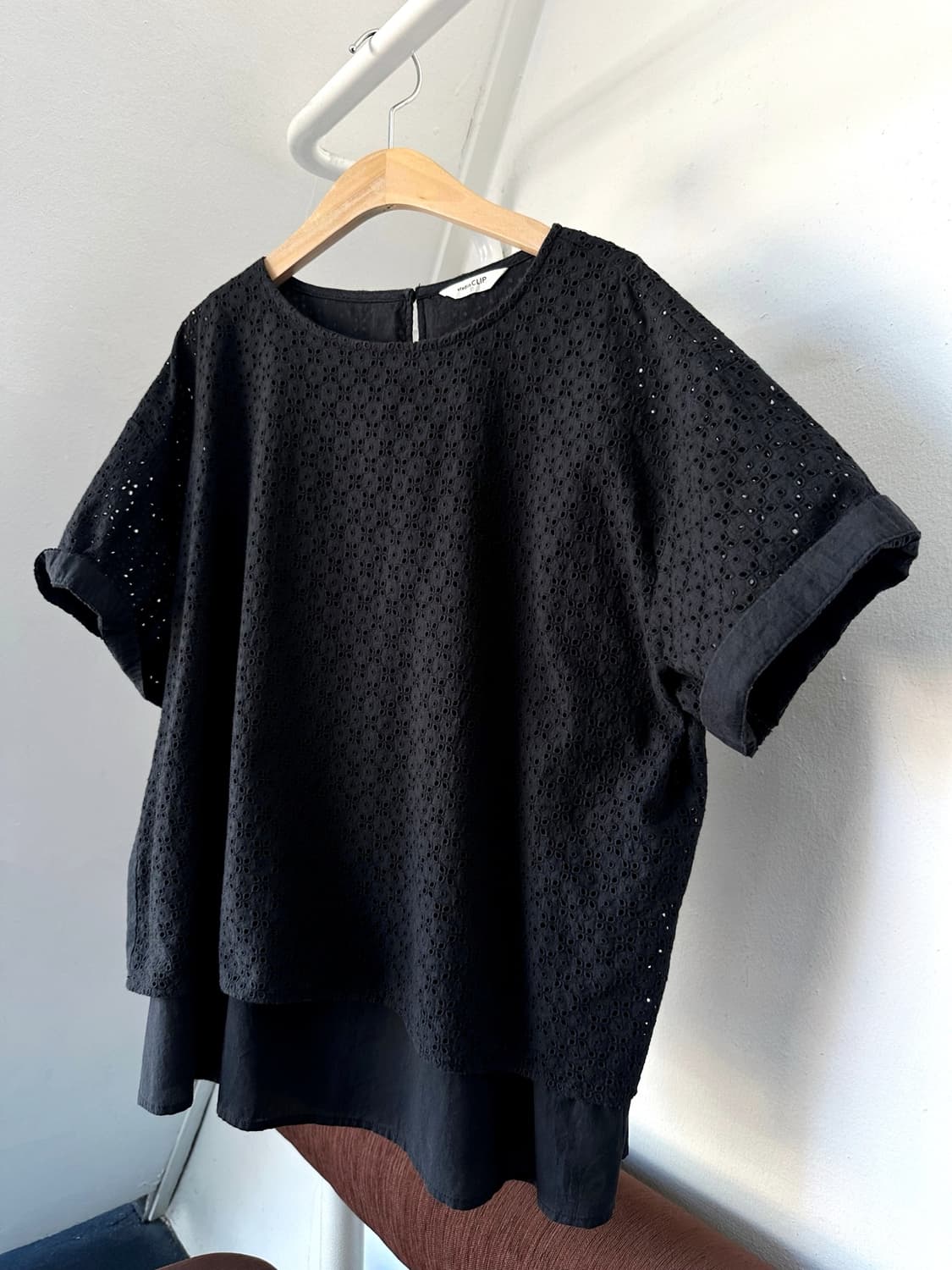 Wide silhouette panel cotton blouse shir 상품이미지1