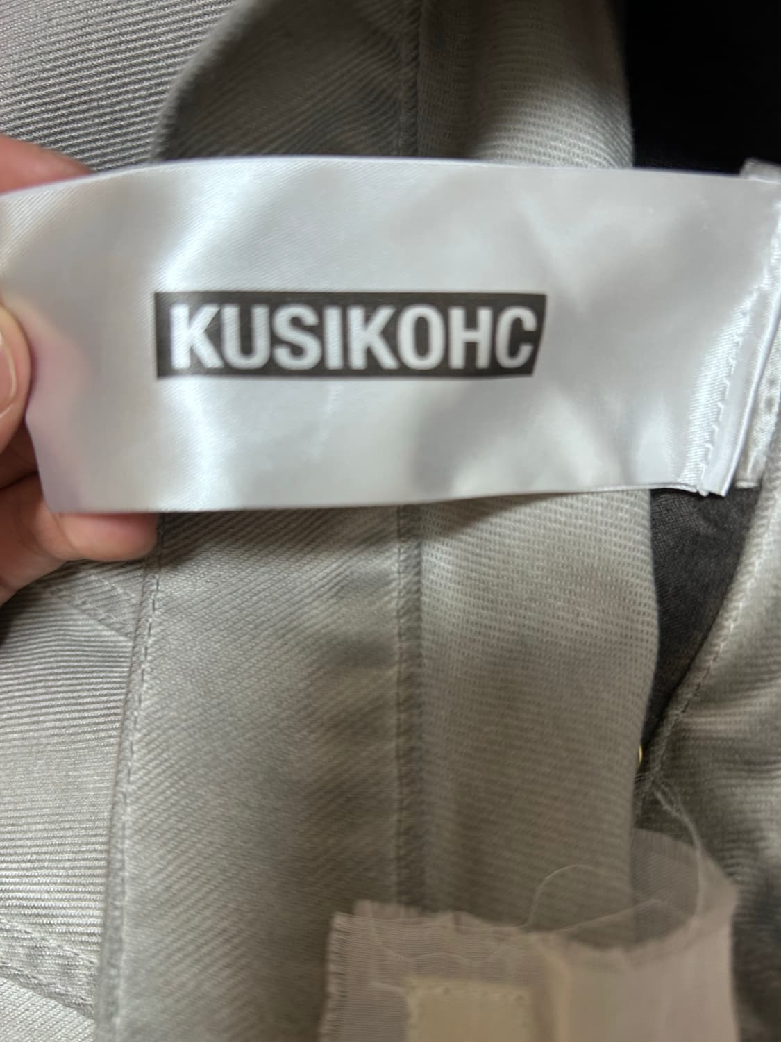 kusikohc 그레이 하프 플라스터 데님팬츠 상품이미지5
