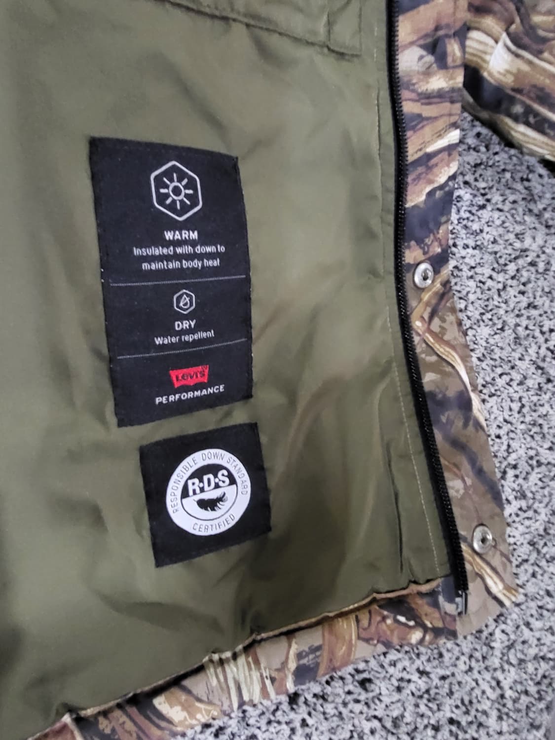 리바이스 카모 패딩 점퍼 상품이미지5