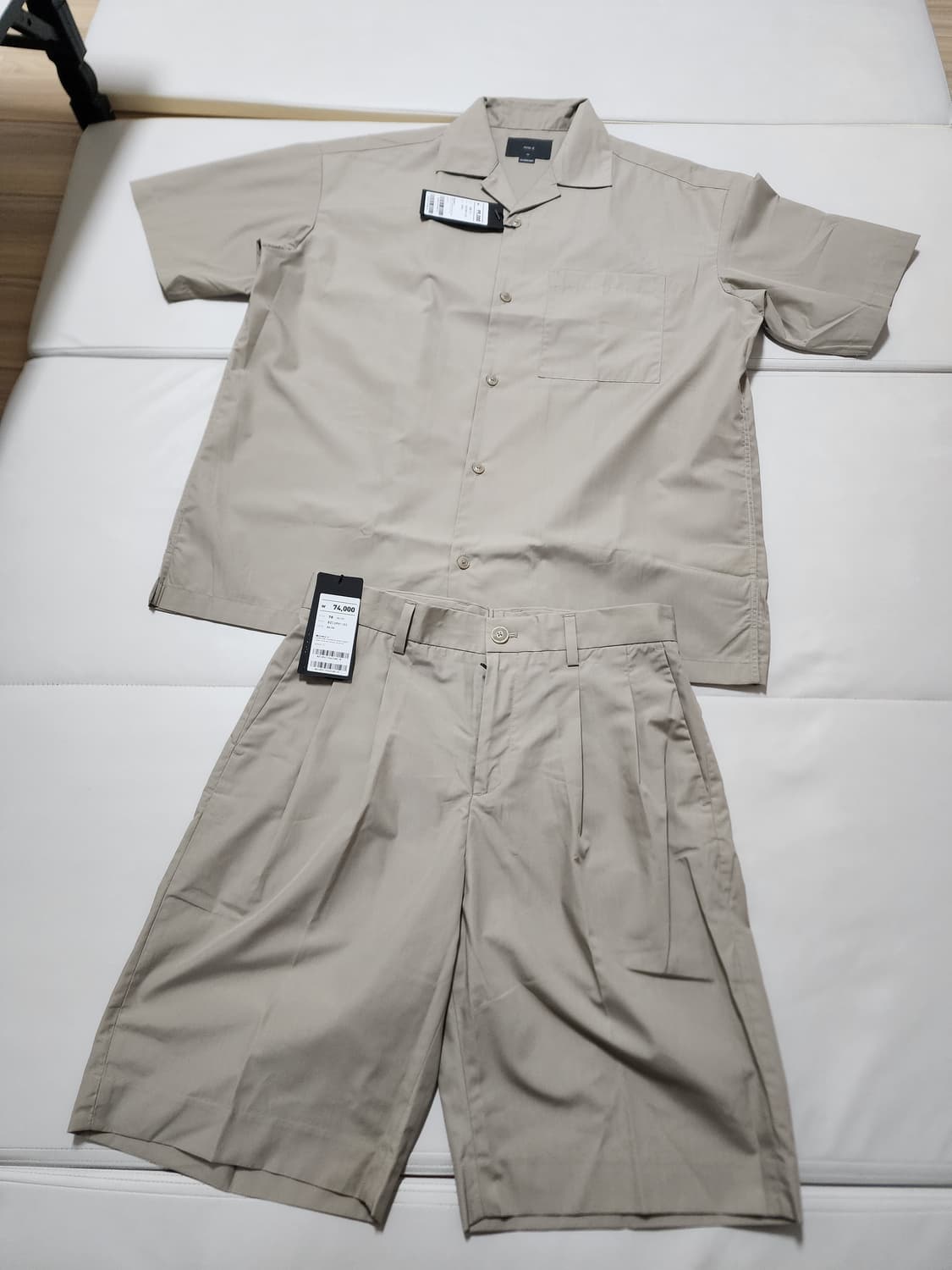 지오지아앤드지반팔반바지셋업세트베이지 상품이미지1