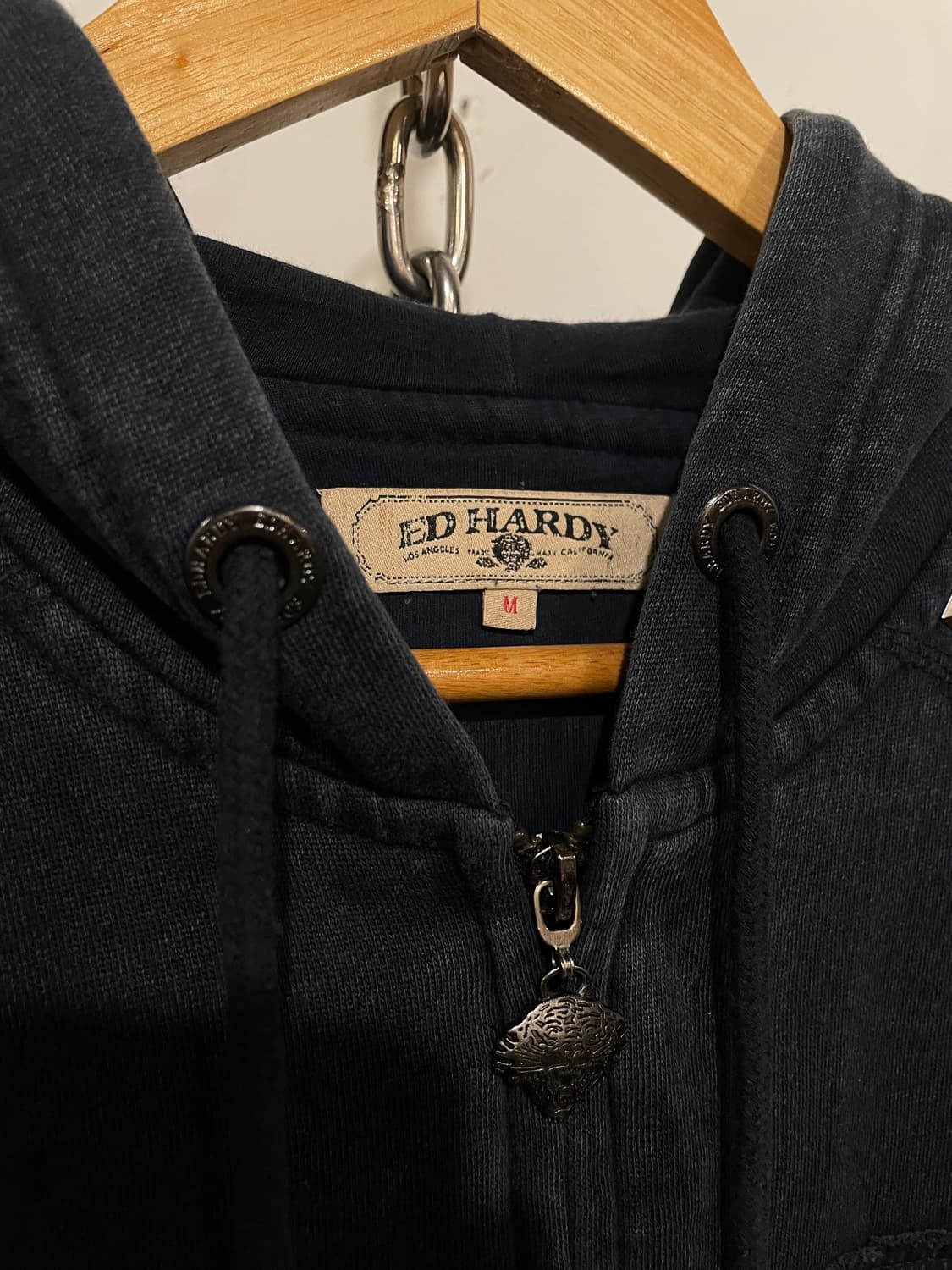 ed hardy 71 월드투어 스터드 패치워크 워싱 네이비 후드집업 상품이미지9