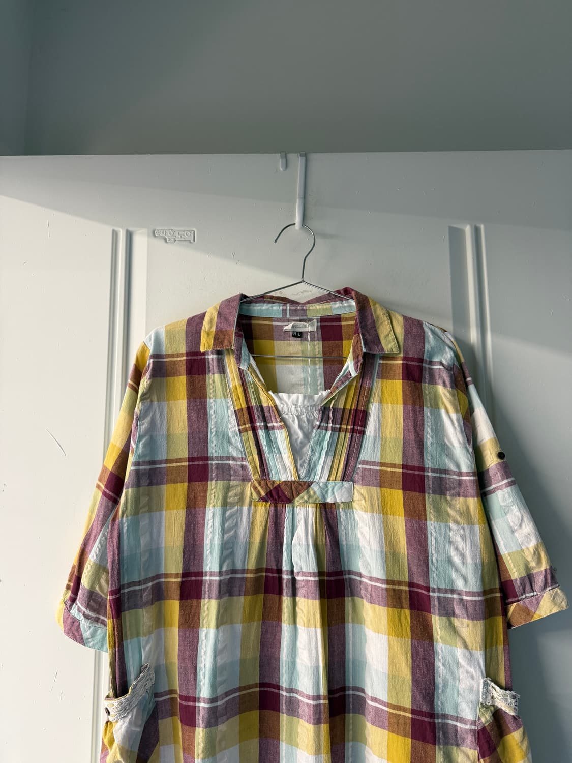 일본빈티지 모리 체크 원피스 블라우스 상품이미지5