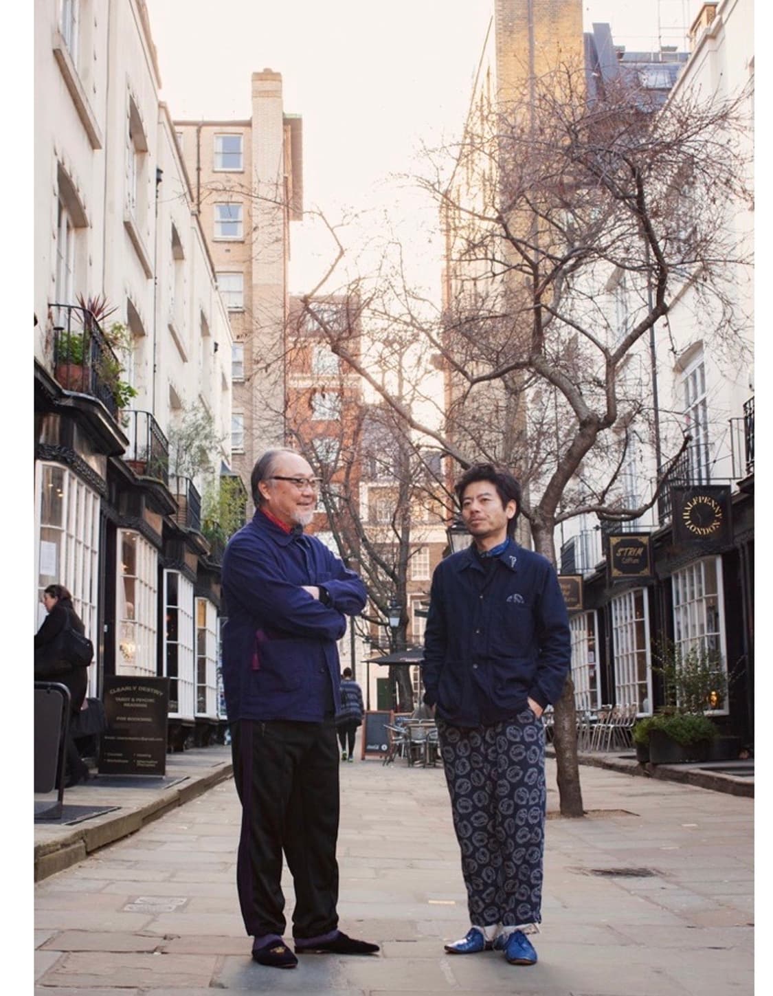 니들즈 스트링팬츠 크레이프 패턴 네이비 M 상품이미지1