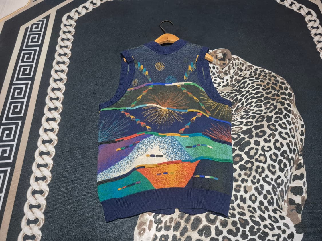 90's 게쿠 오스트레일리아 빈티지 케이블 니트 베스트 XL 상품이미지4