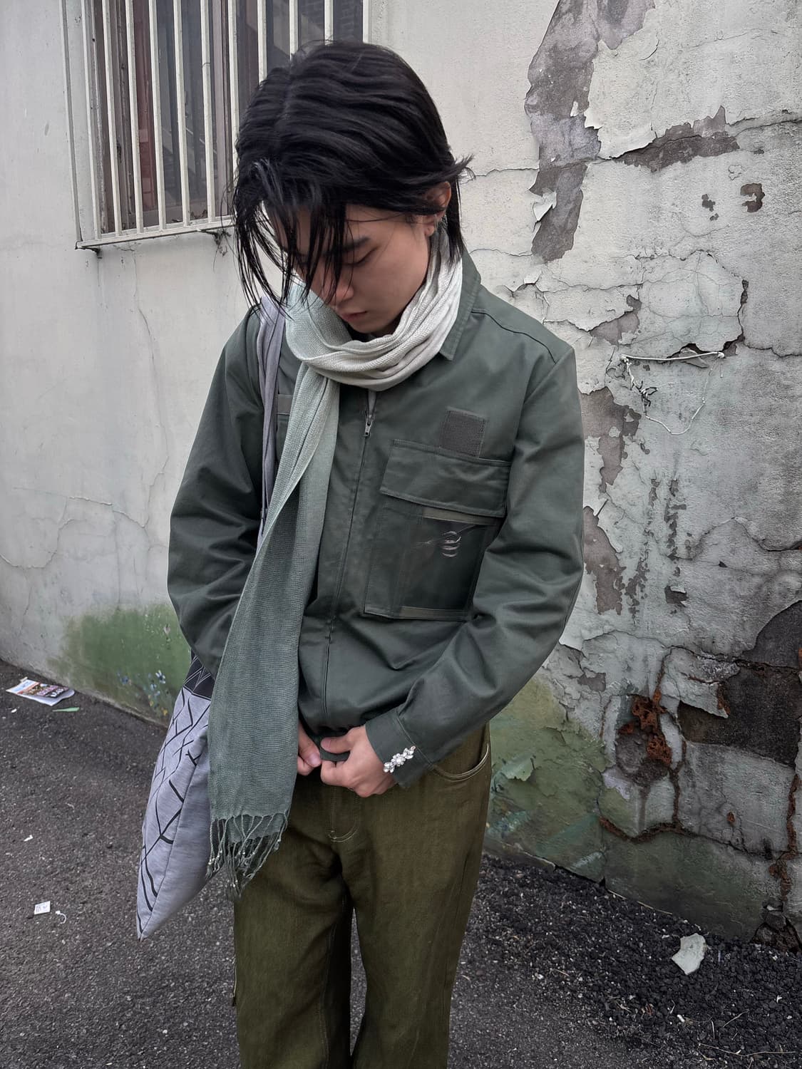 그린 그라데이션 스카프 상품이미지2