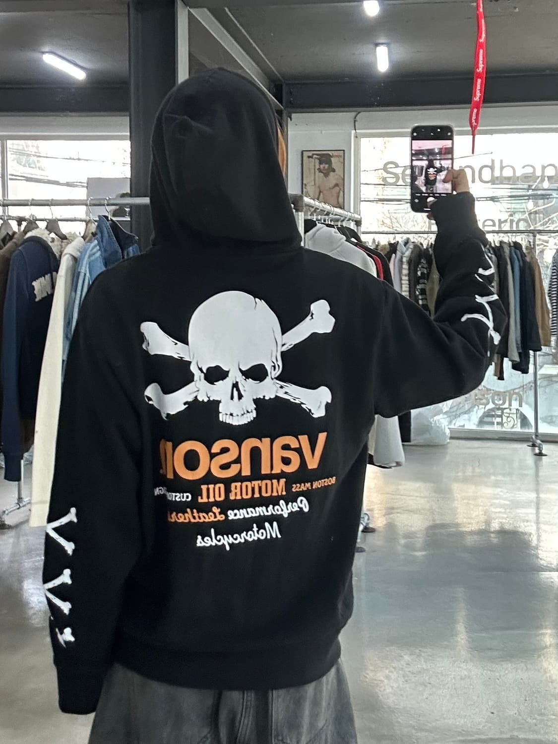 벤슨 스컬 본 빅로고 후드집업 상품이미지2