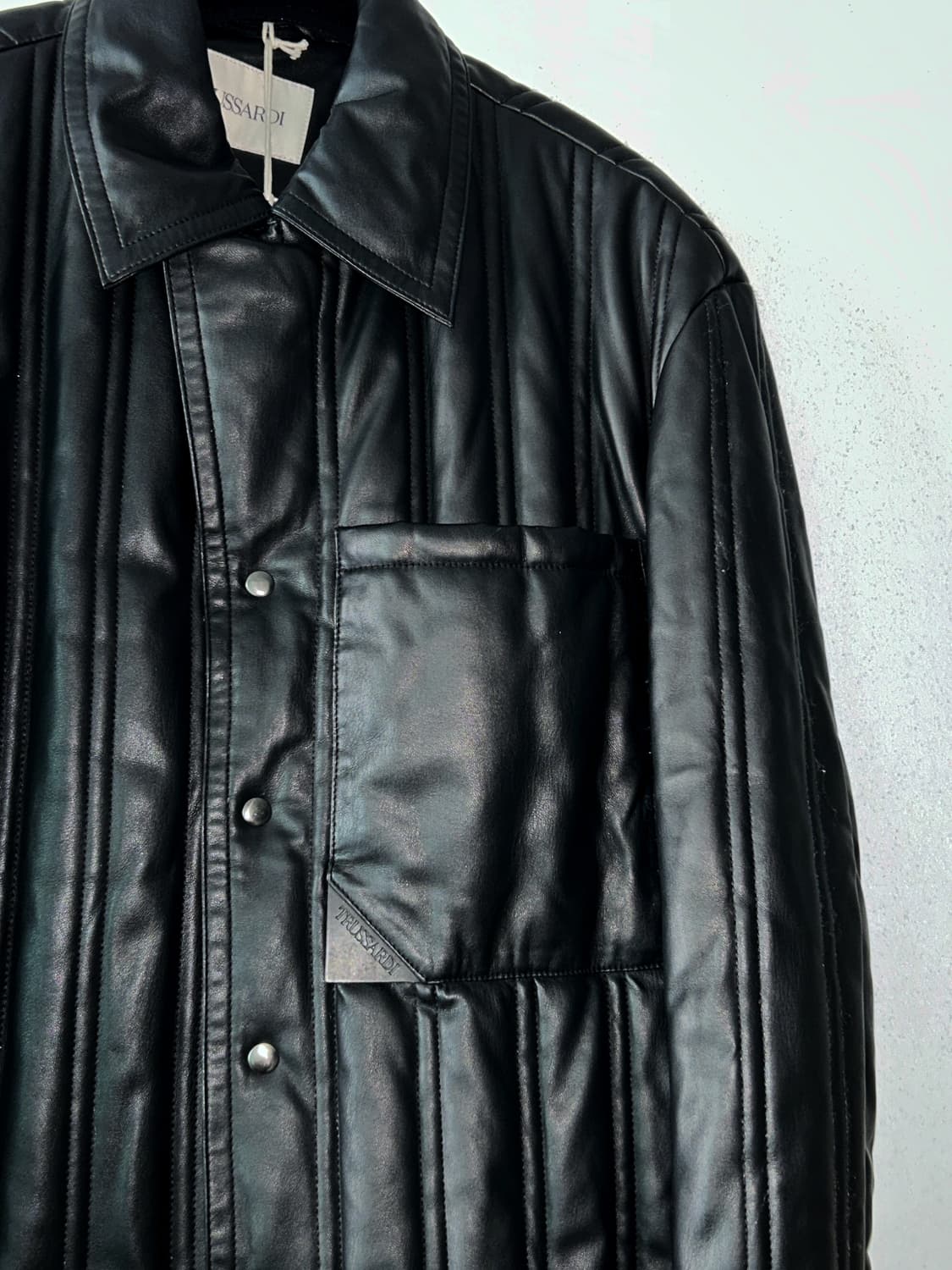 Trussardi stitch point leather jacket 상품이미지3