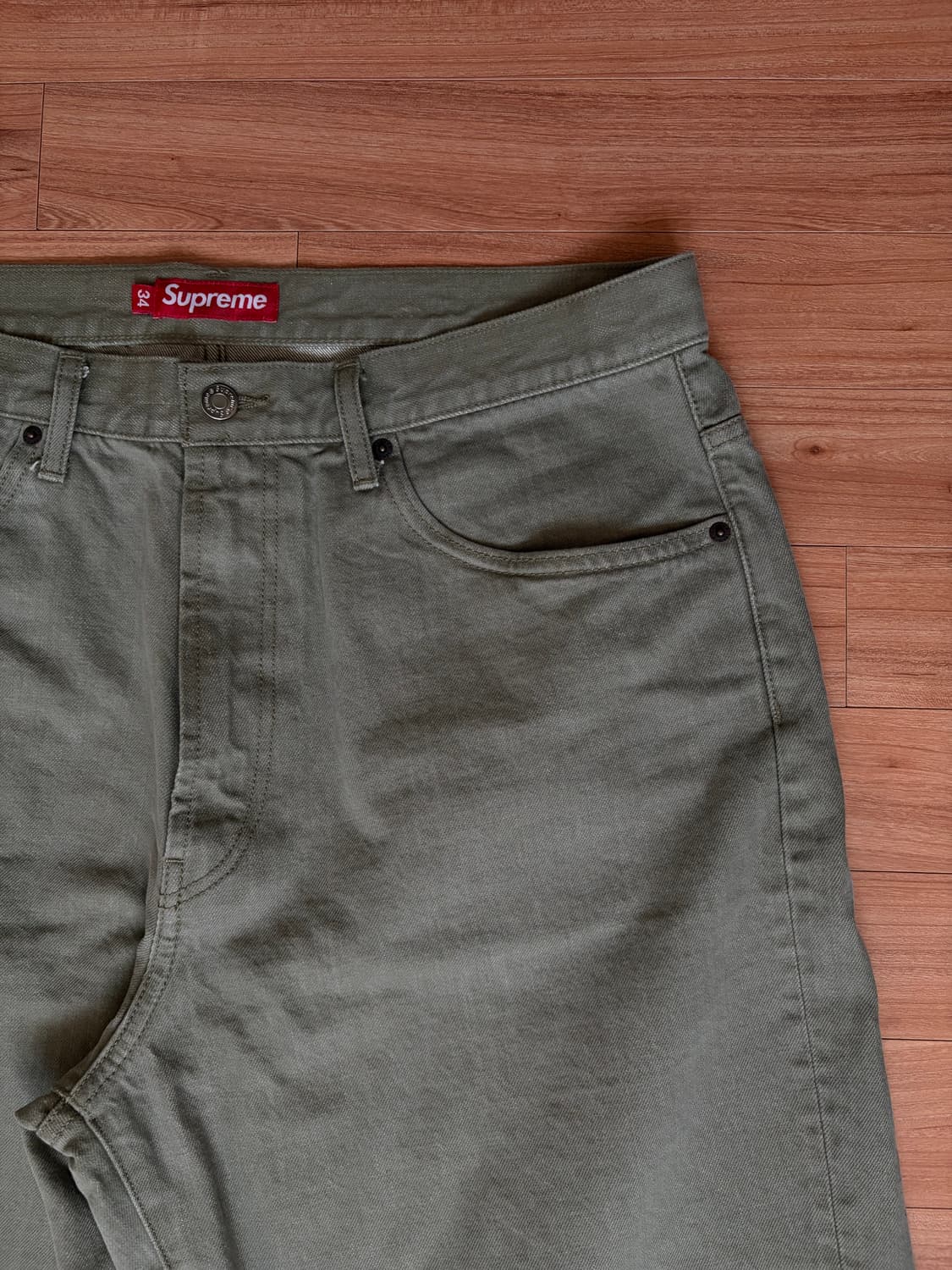 [34] 슈프림 배기 진 올리브 - 25SS 상품이미지4