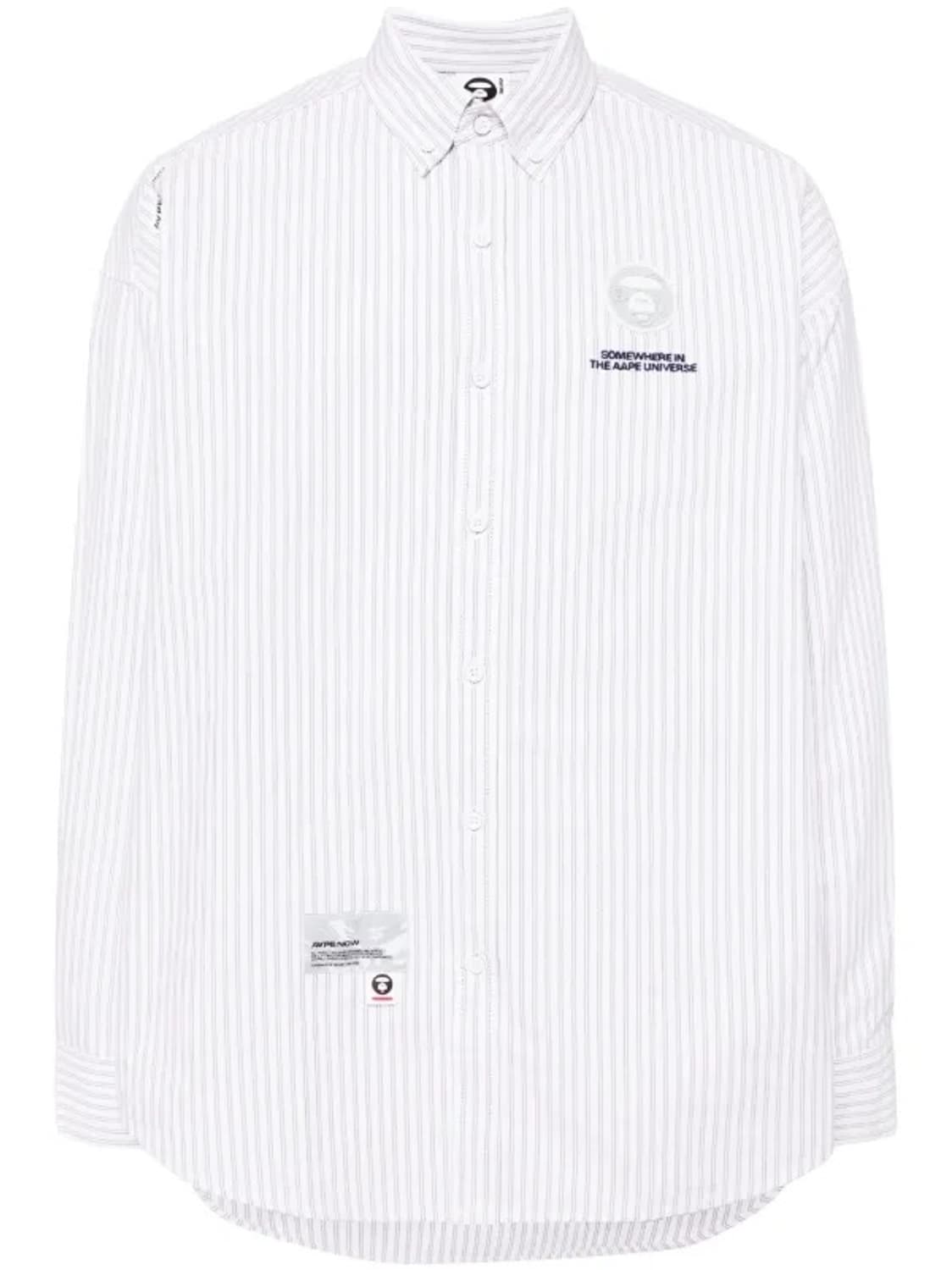 (L) Aape 스트라이프 코튼 옥스포드 셔츠 상품이미지1
