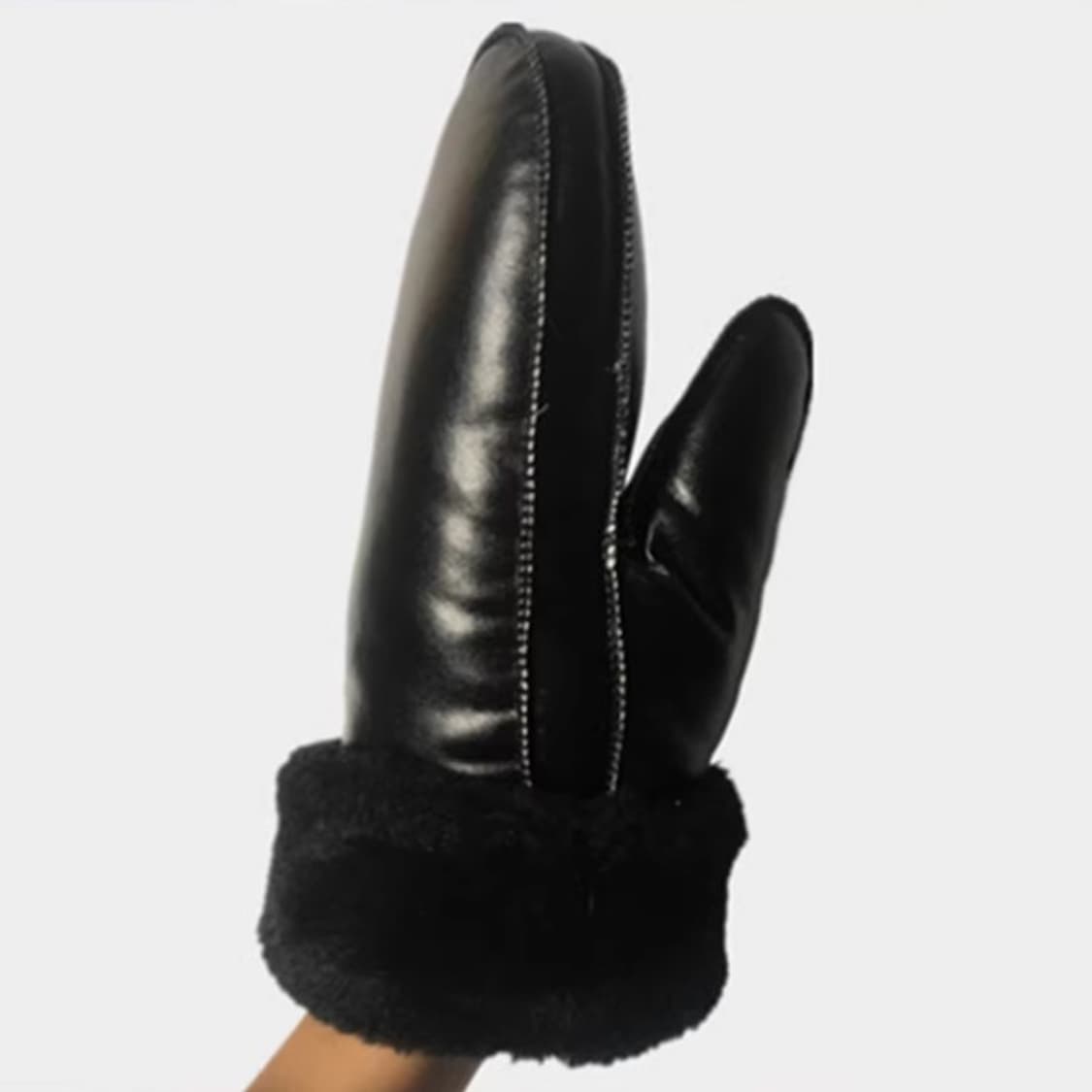 방한 레자 벙어리 장갑 블랙 3000원 (새상품) 상품이미지3
