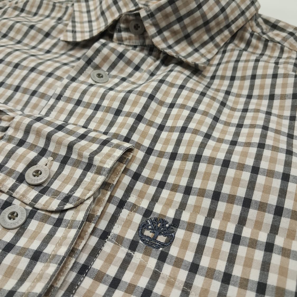 CL752 L 팀버랜드 00s 홍콩판 마이크로체크  베이지 셔츠 상품이미지4