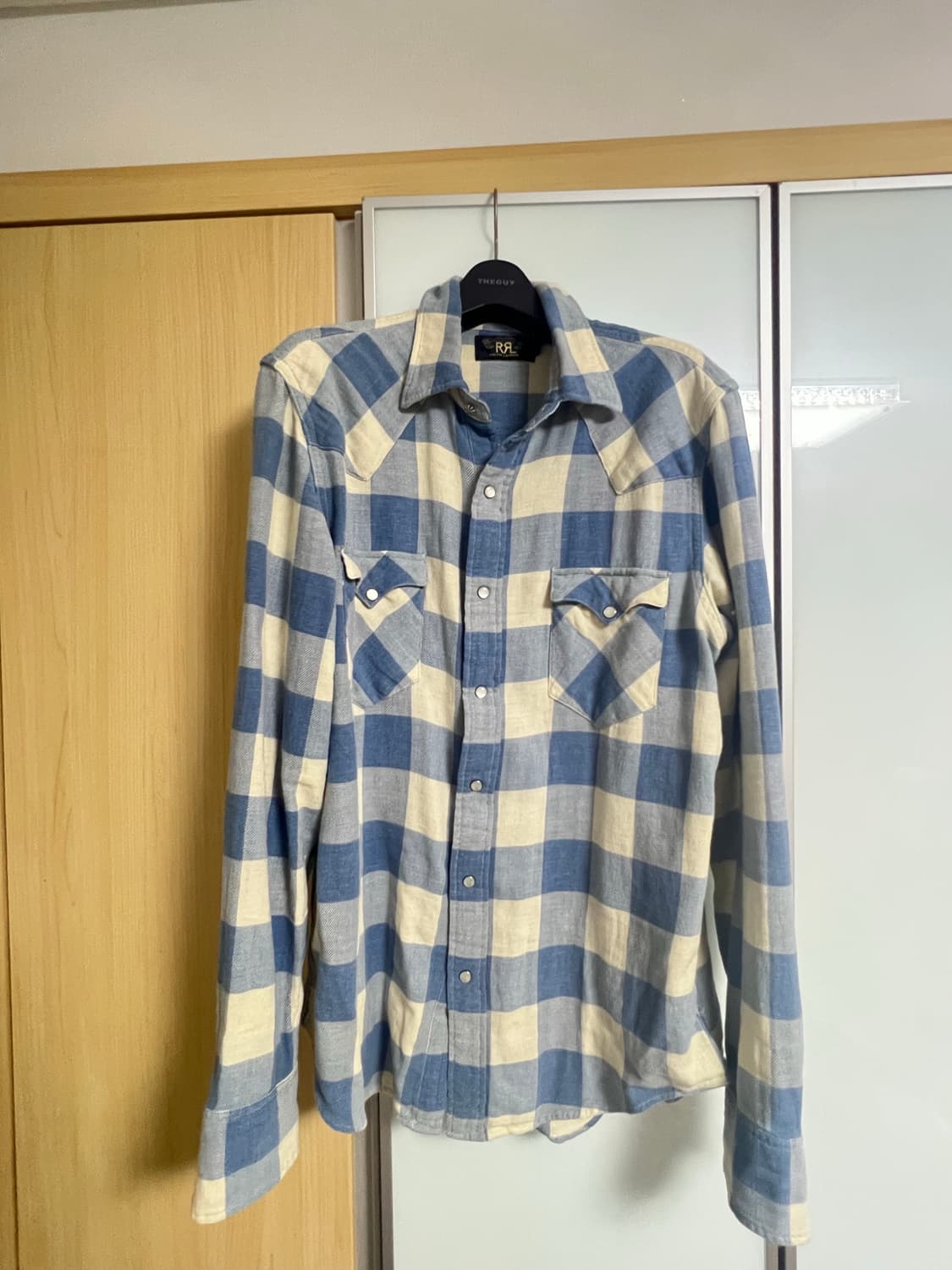 RRL 슬림핏 플래드 트윌 웨스턴 셔츠 M사이즈 판매 상품이미지1