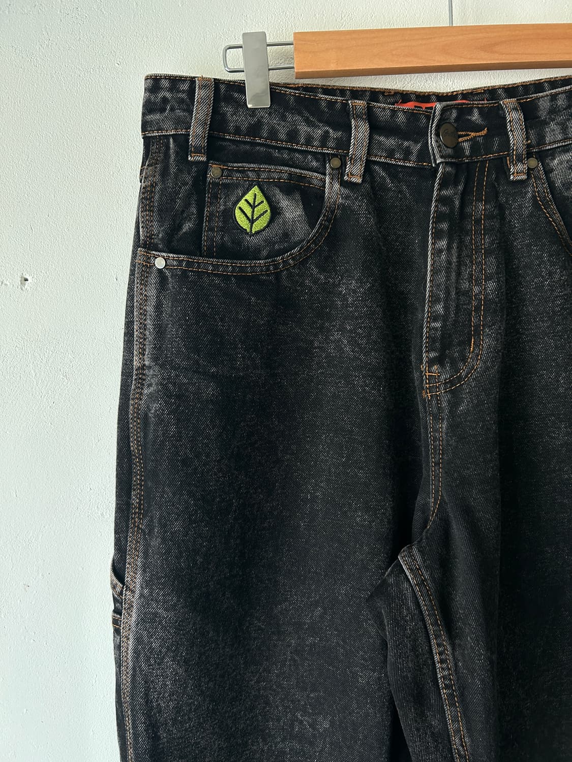 버터굿즈 weathergear 데님 배기 팬츠 / 블랙,30 상품이미지2